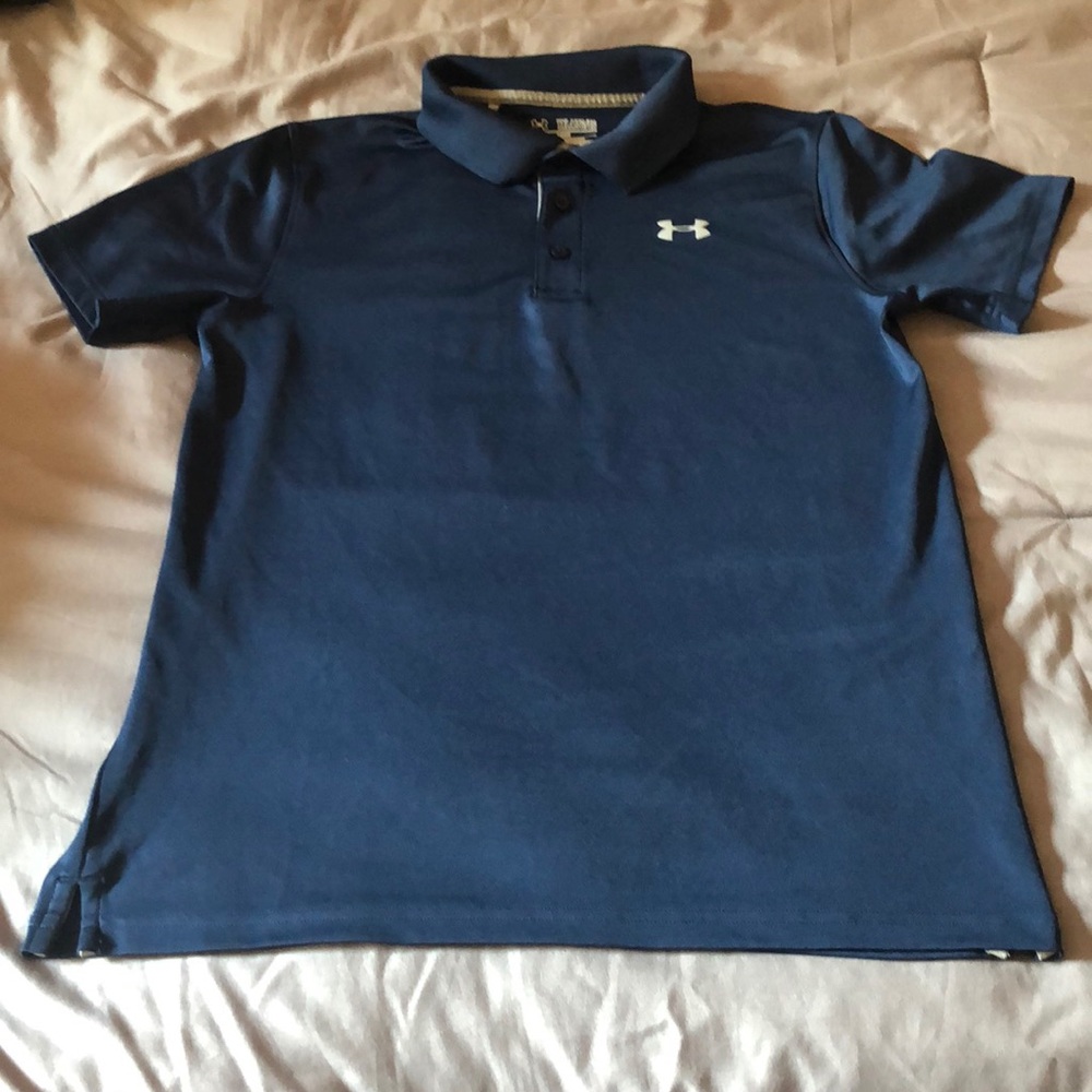 Boys YXL under armour navy blue golf polo